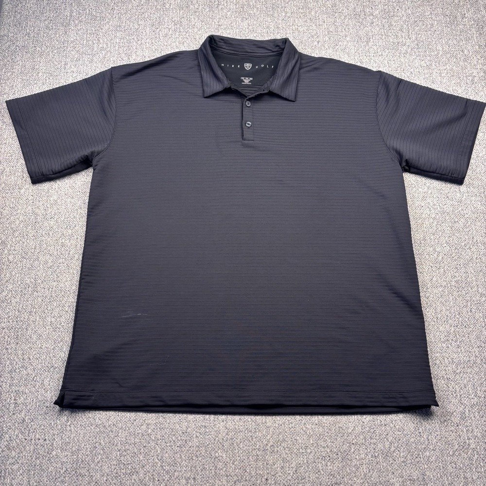 Nike Golf Mens 3XL Polo Shirt Gray Short Sleeve Ribbed Performance Fit Dry